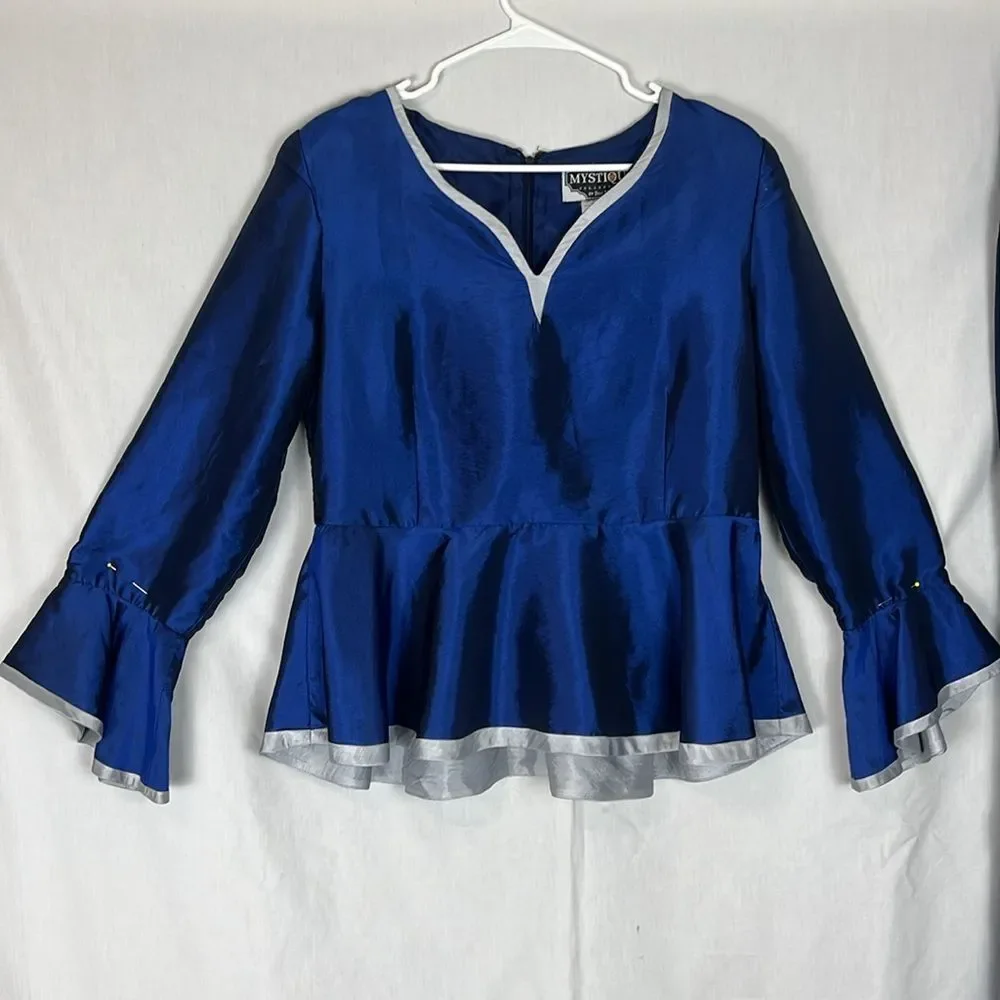 Blue and Silver Mystique by Ben Marc Two Piece Suit Women's 8